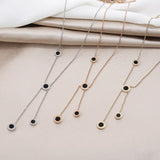 Roman Numerals Tassels Circle Shell Pendant Necklace for Women