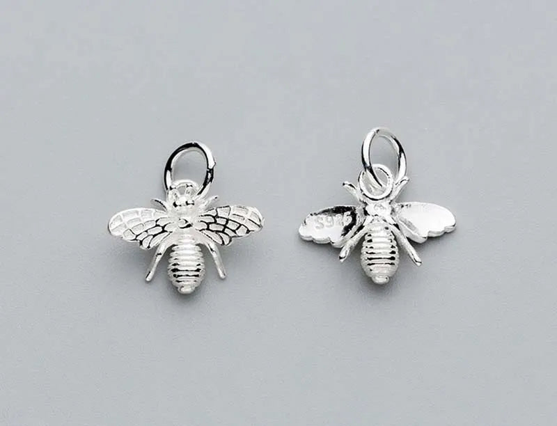 Cubic Bees Charms 925 Sterling Silver Pendants