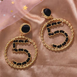 Golden Pearl Earring for Women - Number 5 Earrings Cap Jewelry