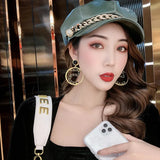 Golden Pearl Earring for Women - Number 5 Earrings Cap Jewelry