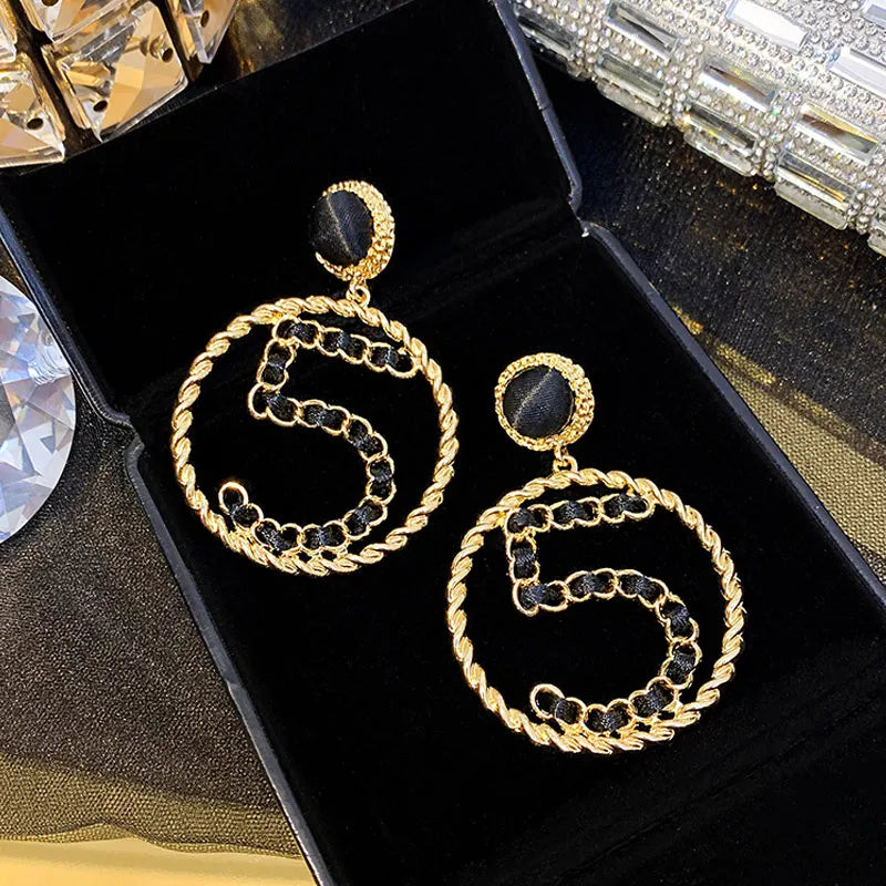 Golden Pearl Earring for Women - Number 5 Earrings Cap Jewelry