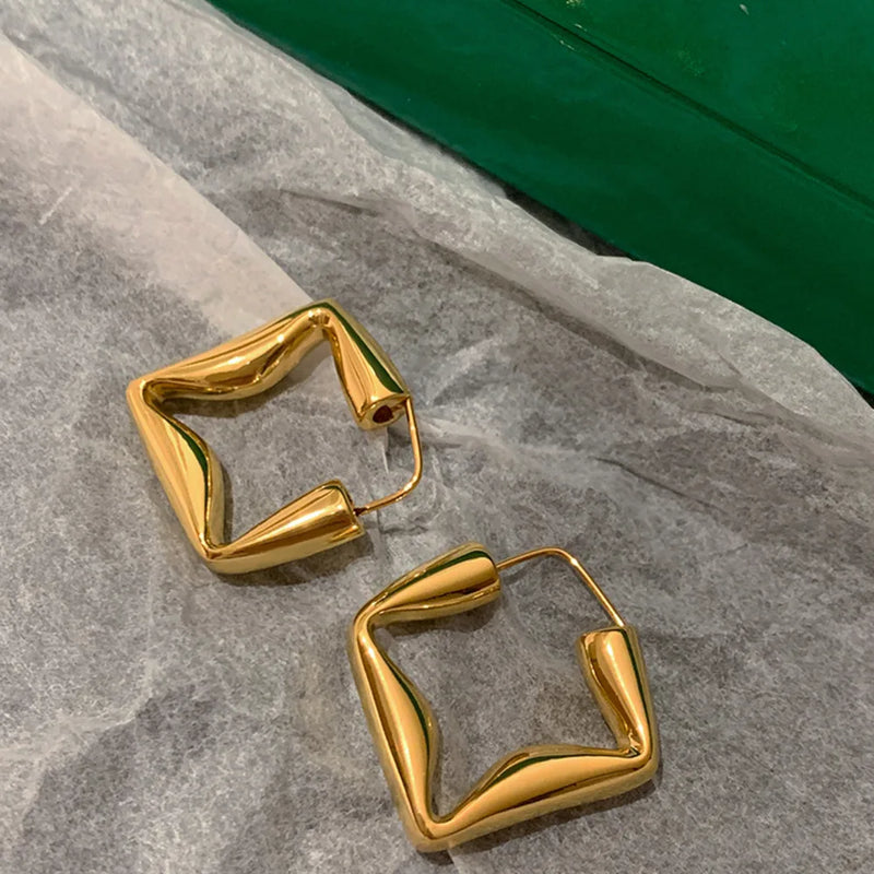 Famous Geometric Brass 24K Plated Earrings for Women
