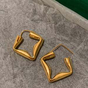 Famous Geometric Brass 24K Plated Earrings for Women