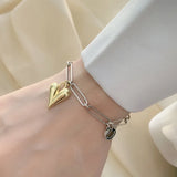 Hot Pure S925 Silver Heart Sliding Bracelet Romantic Bangle