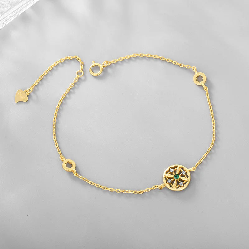Hot S925 Sterling Silver Zircon Sliding Bracelet