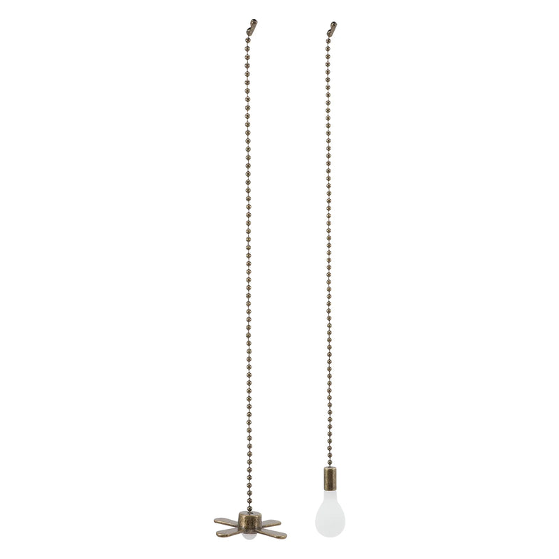 Retro Ceiling Fan Light Pendant with Pull Chain, Metal Hanging Decoration