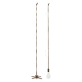 Retro Ceiling Fan Light Pendant with Pull Chain, Metal Hanging Decoration