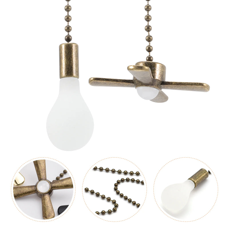 Retro Ceiling Fan Light Pendant with Pull Chain Extension