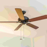 Retro Ceiling Fan Light Pendant with Pull Chain, Metal Hanging Decoration
