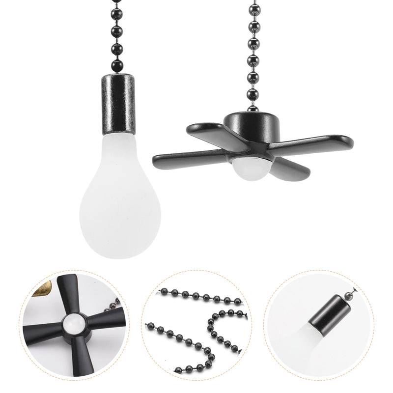 Retro Ceiling Fan Light Pendant with Pull Chain Charm
