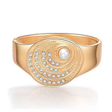 Fan Shape Alloy Pearl Bracelet for Women Jewelry