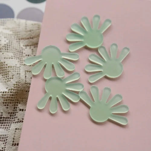 Fan-Shaped Jelly Resin Cutting Disc Earrings Accessories 4pcs