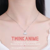 Fan-Shaped Pendant Necklace Natural Mother-Of-Pearl Zirconia Jewelry