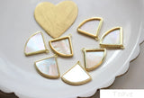 Fan-shaped Seawater Shellfish Copper Plated Pendant DIY Accessories