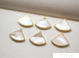 Fan-shaped Seawater Shellfish Copper Plated Pendant DIY Accessories