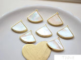 Fan-shaped Seawater Shellfish Copper Plated Pendant DIY Accessories