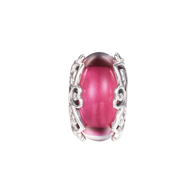 Glass Charm Beads for Women Mother's Bracelets Silver Jewelry DIY