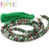 8mm Red-Green Stone 108 Prayer Bracelet Necklace