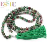 8mm Red-Green Stone 108 Prayer Bracelet Necklace