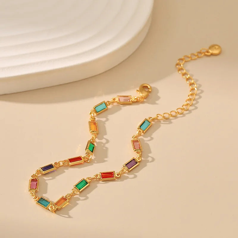 Fancy Candy Long Crystal 18K Plated Women Bracelet
