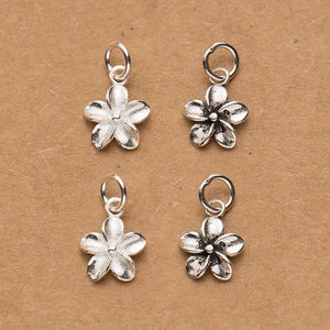 Craft Flower Silver Charms 13x10mm 925 Sterling Silver Necklace Pendants