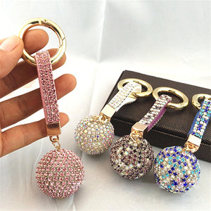 Fantasy Strass Rhinestone High Leather Strap Crystal Ball Keychain