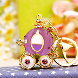 Fancy Pumpkin Carriage Crystal For Hallowmas Fairy Tale Keychain