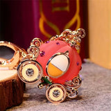 Fancy Pumpkin Carriage Crystal For Hallowmas Fairy Tale Keychain