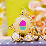 Fancy Pumpkin Carriage Crystal For Hallowmas Fairy Tale Keychain