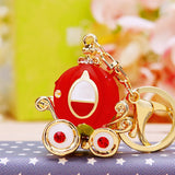 Fancy Pumpkin Carriage Crystal For Hallowmas Fairy Tale Keychain