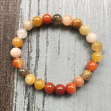 Orange Stone Bead Bracelet Healing Jewelry Gift 8mm Fortune J-ade Bracelet