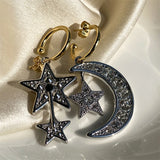 Star Moon Diamond Hanging Earrings For Women Boutique Top Jewelry