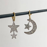 Star Moon Diamond Hanging Earrings For Women Boutique Top Jewelry