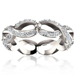 Zircon Stone Thwartwise Twine Ring for Women Wedding Wear
