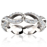 Zircon Stone Thwartwise Twine Ring for Women Wedding Wear