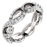 Zircon Stone Thwartwise Twine Ring for Women Wedding Wear