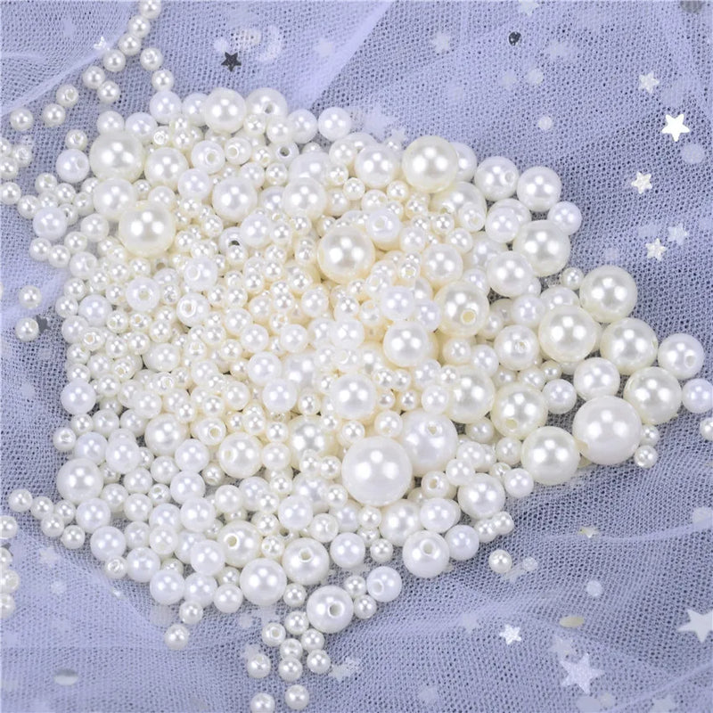 ABS Pearl Round Beads Sew On Beads Clothing Decoration