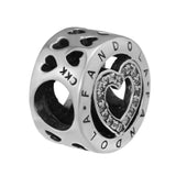 Fandola 925 Silver Heart Beads for Charms Bracelet Making