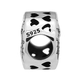 Fandola 925 Silver Heart Beads for Charms Bracelet Making