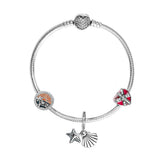 Fandola Tropical Sunset Charm 925 Sterling Silver DIY Summer Beach Charms