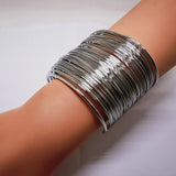 Punk 18k Plated Arm Ring Wide Cuff Bracelet