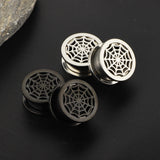 Anodized Spider Web Ear Gauges Plugs Stretcher Body Piercing Jewelry 2pcs