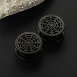 Anodized Spider Web Ear Gauges Plugs Stretcher Body Piercing Jewelry 2pcs