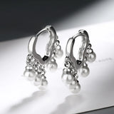 925 Silver Needle High Wedding Jewelry Pearl Drop Earrings