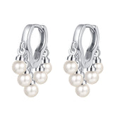 925 Silver Needle High Wedding Jewelry Pearl Drop Earrings