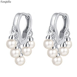 925 Silver Needle High Wedding Jewelry Pearl Drop Earrings