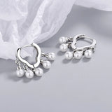 925 Silver Needle High Wedding Jewelry Pearl Drop Earrings