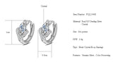 Heart Crystal Hoop Earrings 925 Sterling Silver Gift for Her