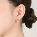 Heart Crystal Hoop Earrings 925 Sterling Silver Gift for Her