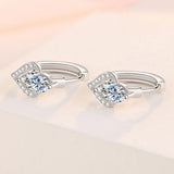 Heart Crystal Hoop Earrings 925 Sterling Silver Gift for Her